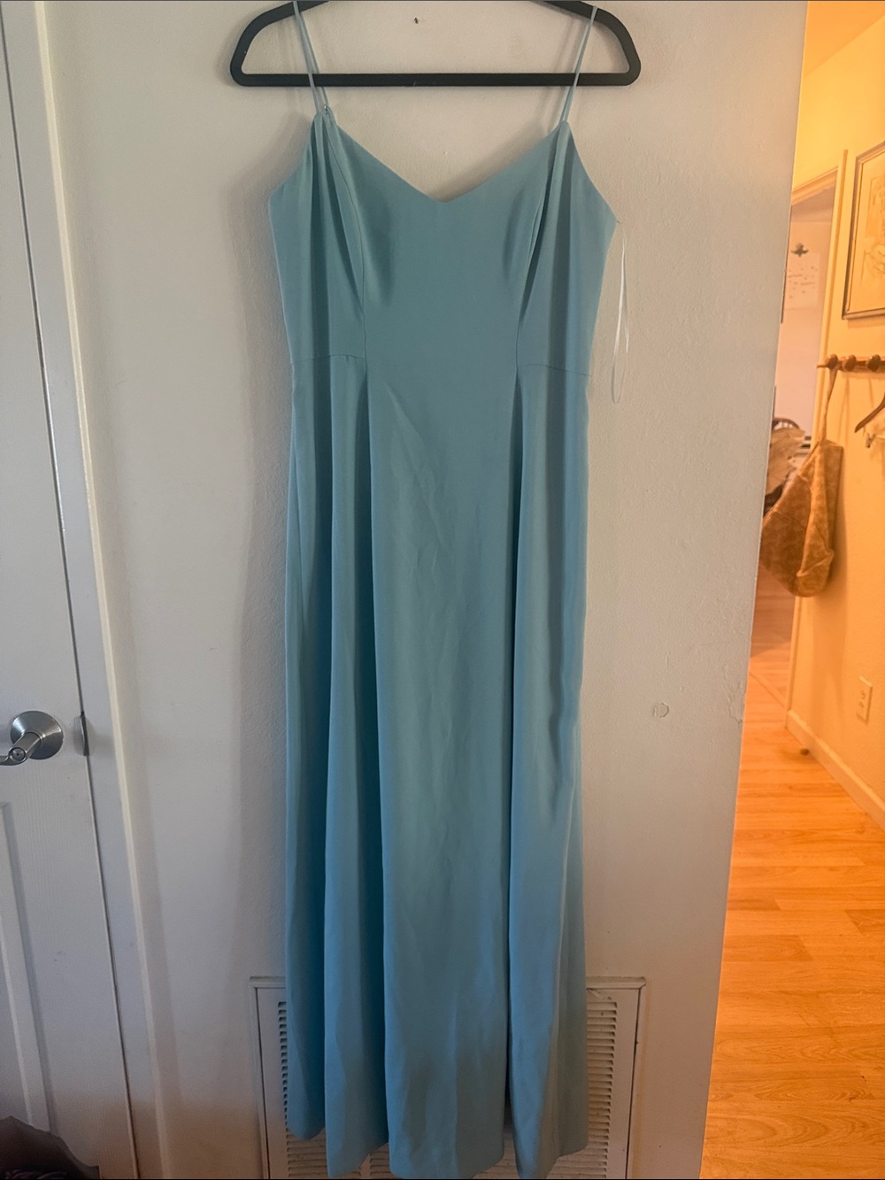 J. Crew Light Aqua Spaghetti-Strap Maxi Gown
